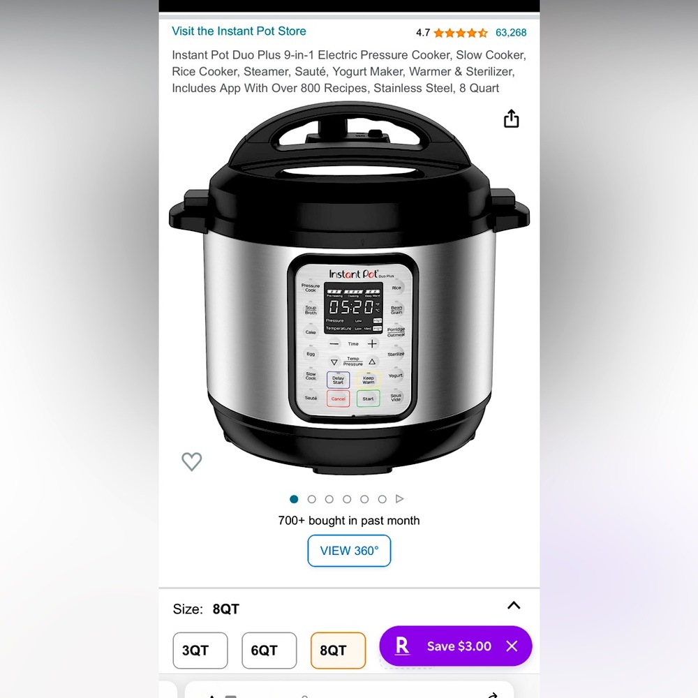 Insta pot new in original box 9-1 -8qt